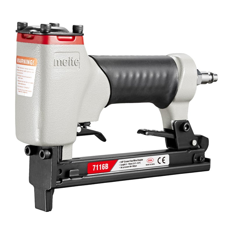 meite 7116B Upholstery Stapler 22 Gauge 3/8-Inch Crown or C Crown 1/4-Inch to 5/8-Inch Length Pneumatic Fine Wire Stapler - Image 1